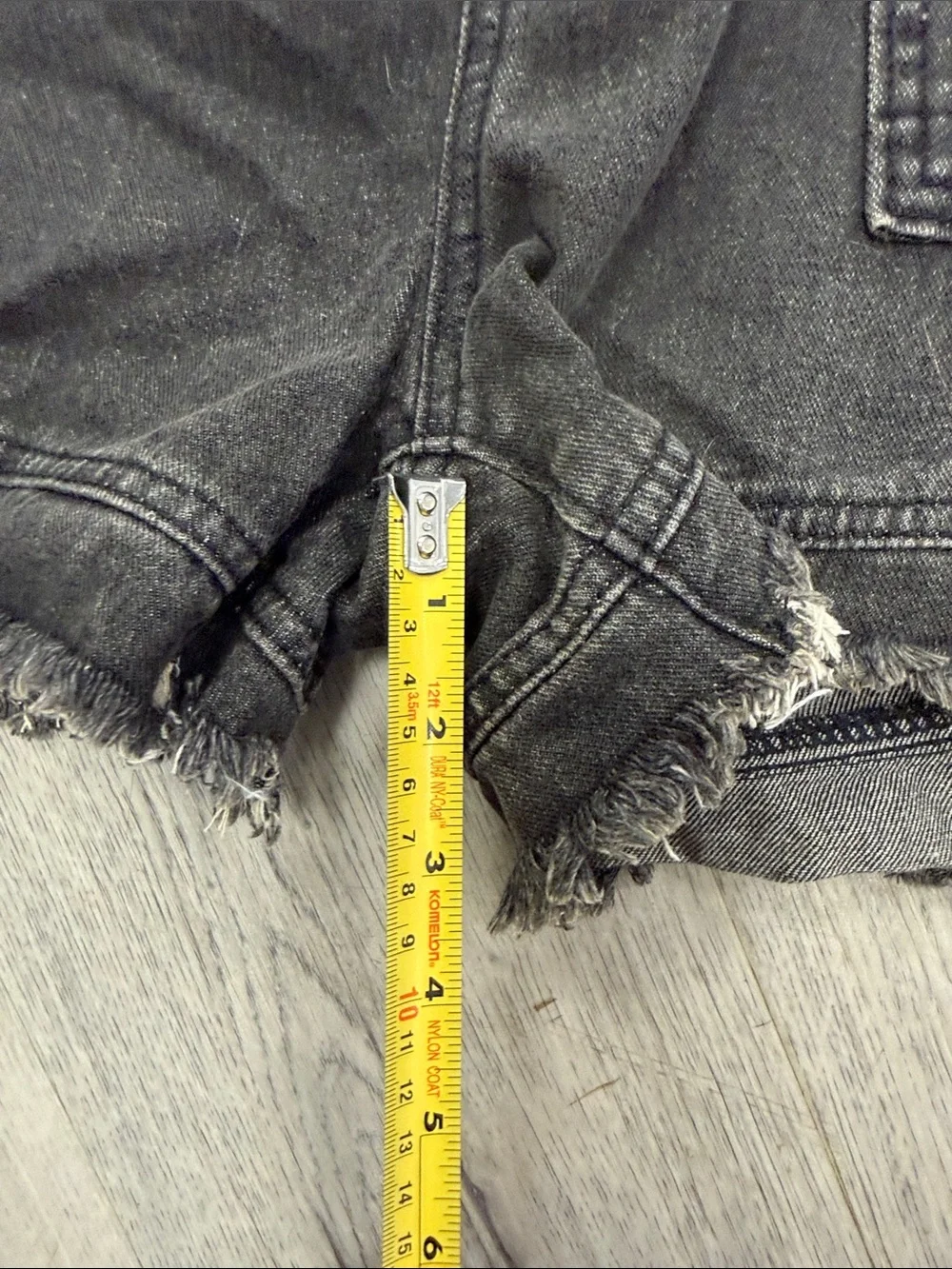 SHEIN Black Washed Denim Drawstring Shorts